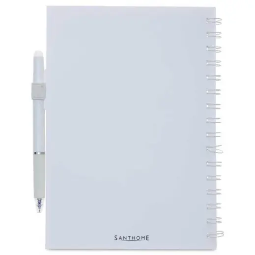Santhome Eternity Reusable Notebook & Pen Set White Back